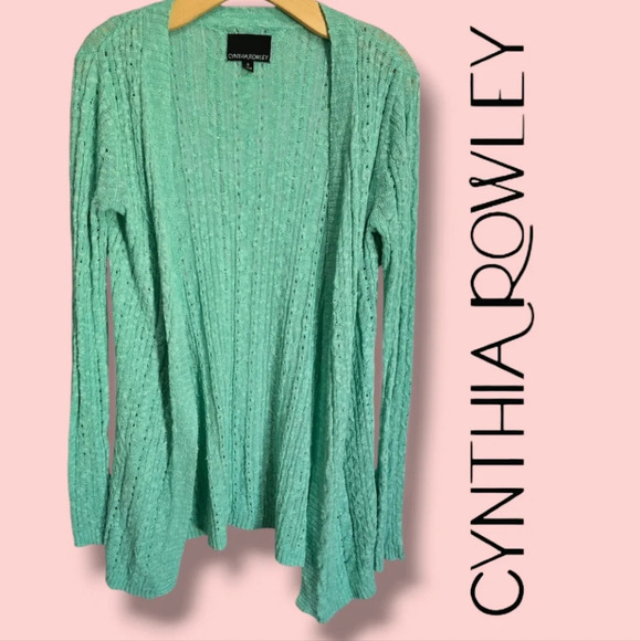 Cynthia Rowley Women's mint green open front cardigan​ - Picture 7 of 7